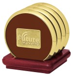JAFFA® Four Coasters with Solid Cherry Stand - 25155 brown image JAFFA® Four Coasters with Solid Cherry Stand - 25155 brown image