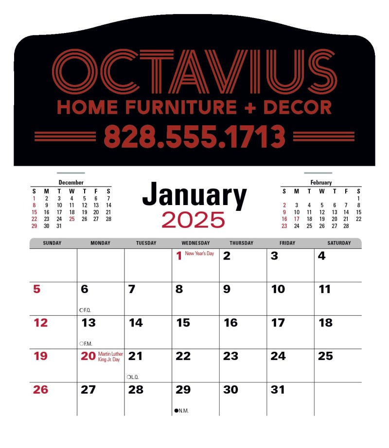 Press-N-Stick Jumbo Header With 3-Month Calendar (12-Months) 2 Press-N-Stick Jumbo Header With 3-Month Calendar (12-Months) 2