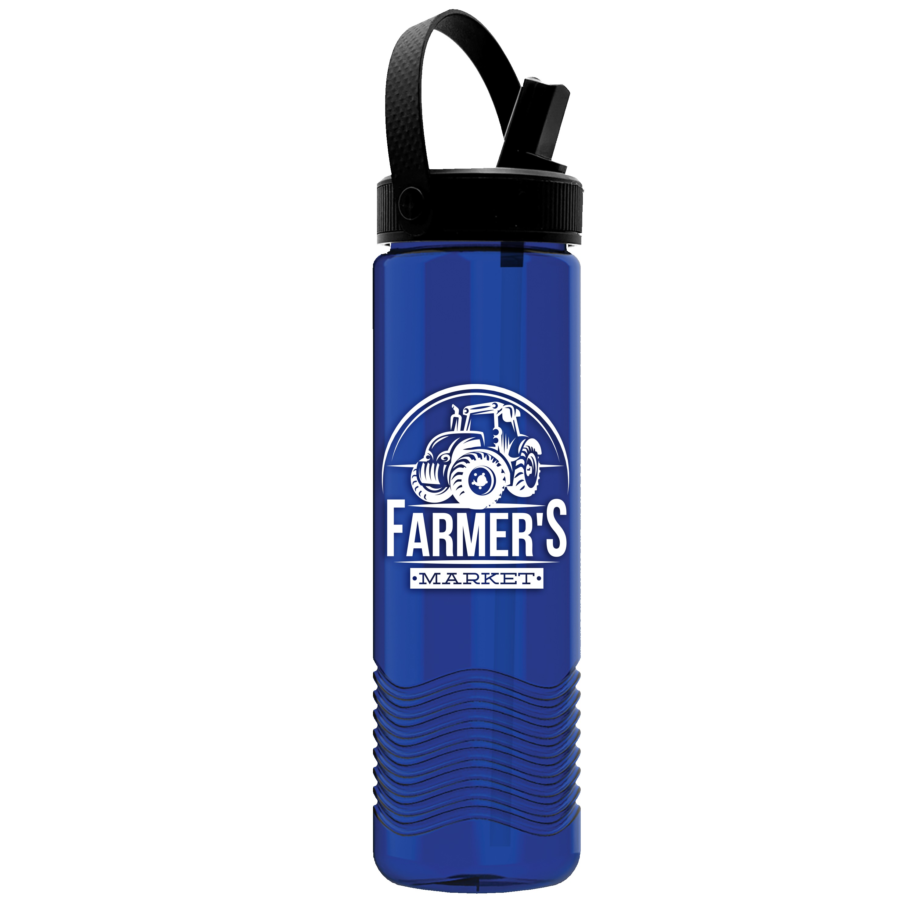Garyline® Wave Tritan® Bottle with Flip-Straw, Swivel-Handle Lid - 24 oz. 2