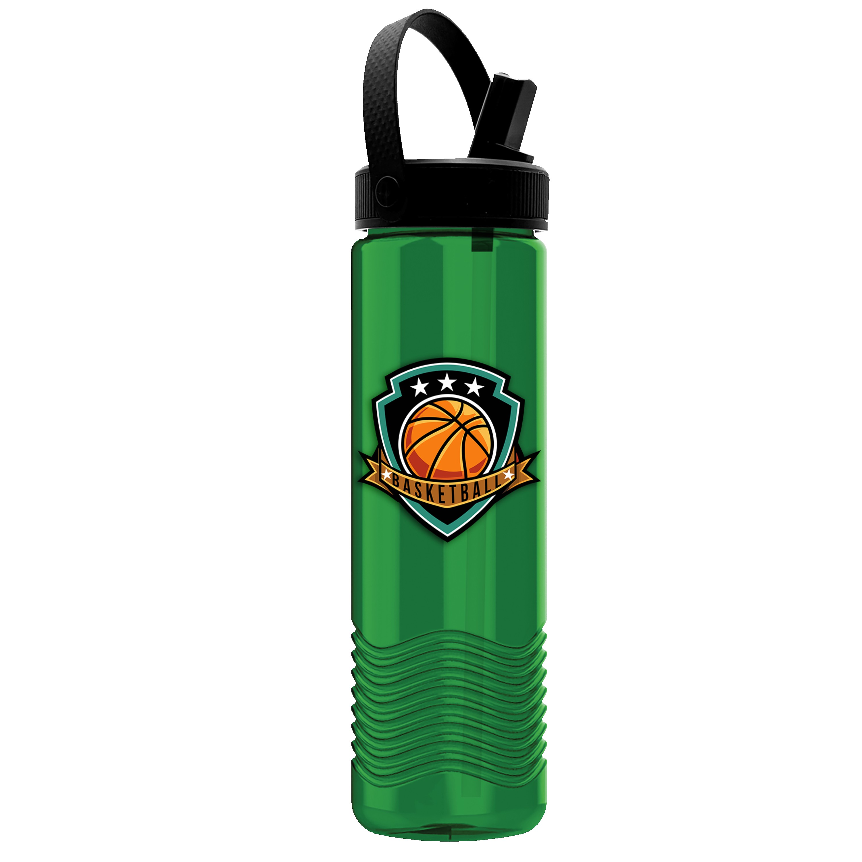 Garyline® Wave Tritan® Bottle with Flip-Straw, Swivel-Handle Lid - 24 oz. 2