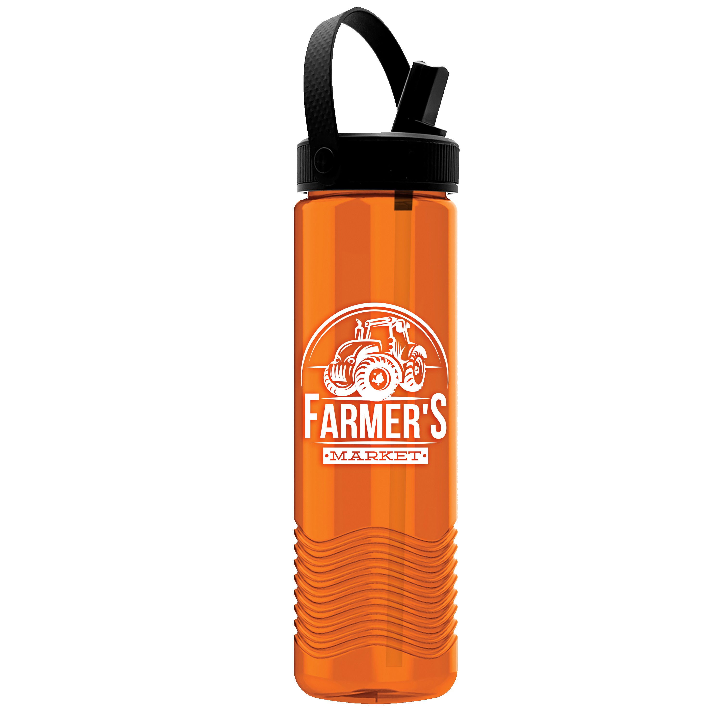 Garyline® Wave Tritan® Bottle with Flip-Straw, Swivel-Handle Lid - 24 oz. 2