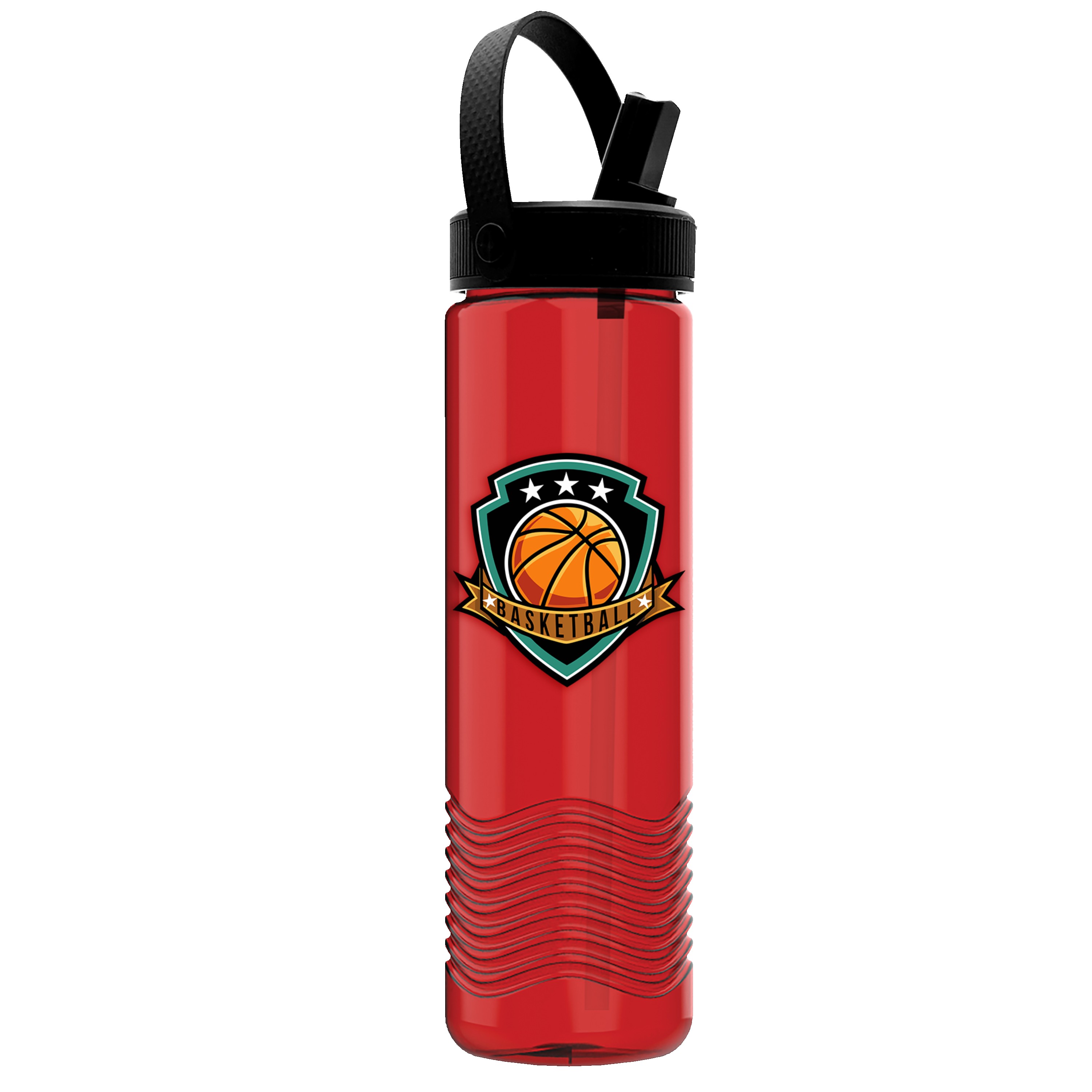 Garyline® Wave Tritan® Bottle with Flip-Straw, Swivel-Handle Lid - 24 oz. 2