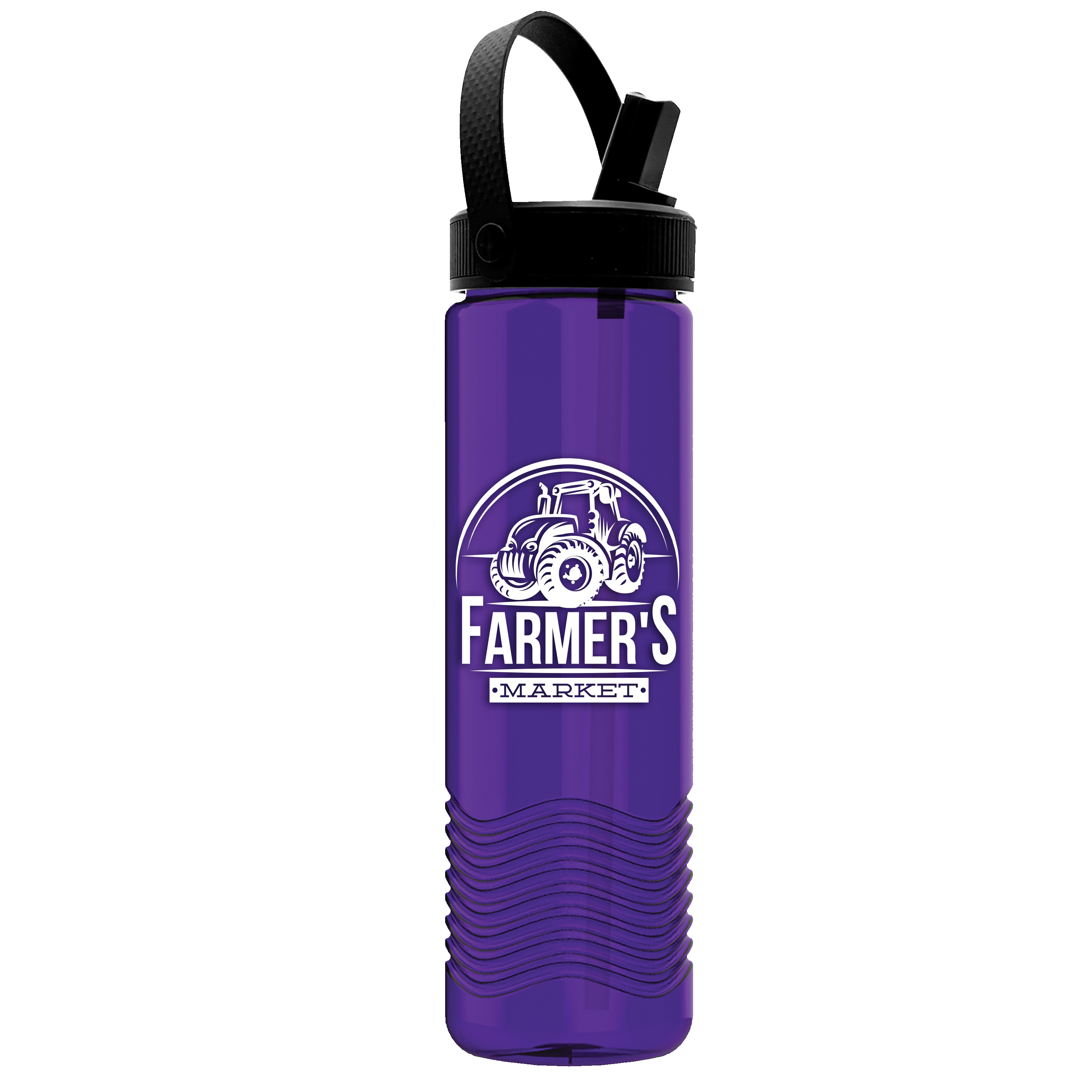 Garyline® Wave Tritan® Bottle with Flip-Straw, Swivel-Handle Lid - 24 oz. 2