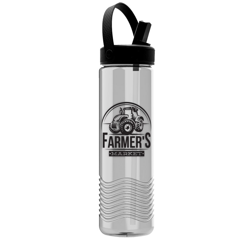 Garyline® Wave Tritan® Bottle with Flip-Straw, Swivel-Handle Lid - 24 oz. 2 Garyline® Wave Tritan® Bottle with Flip-Straw, Swivel-Handle Lid - 24 oz. 2