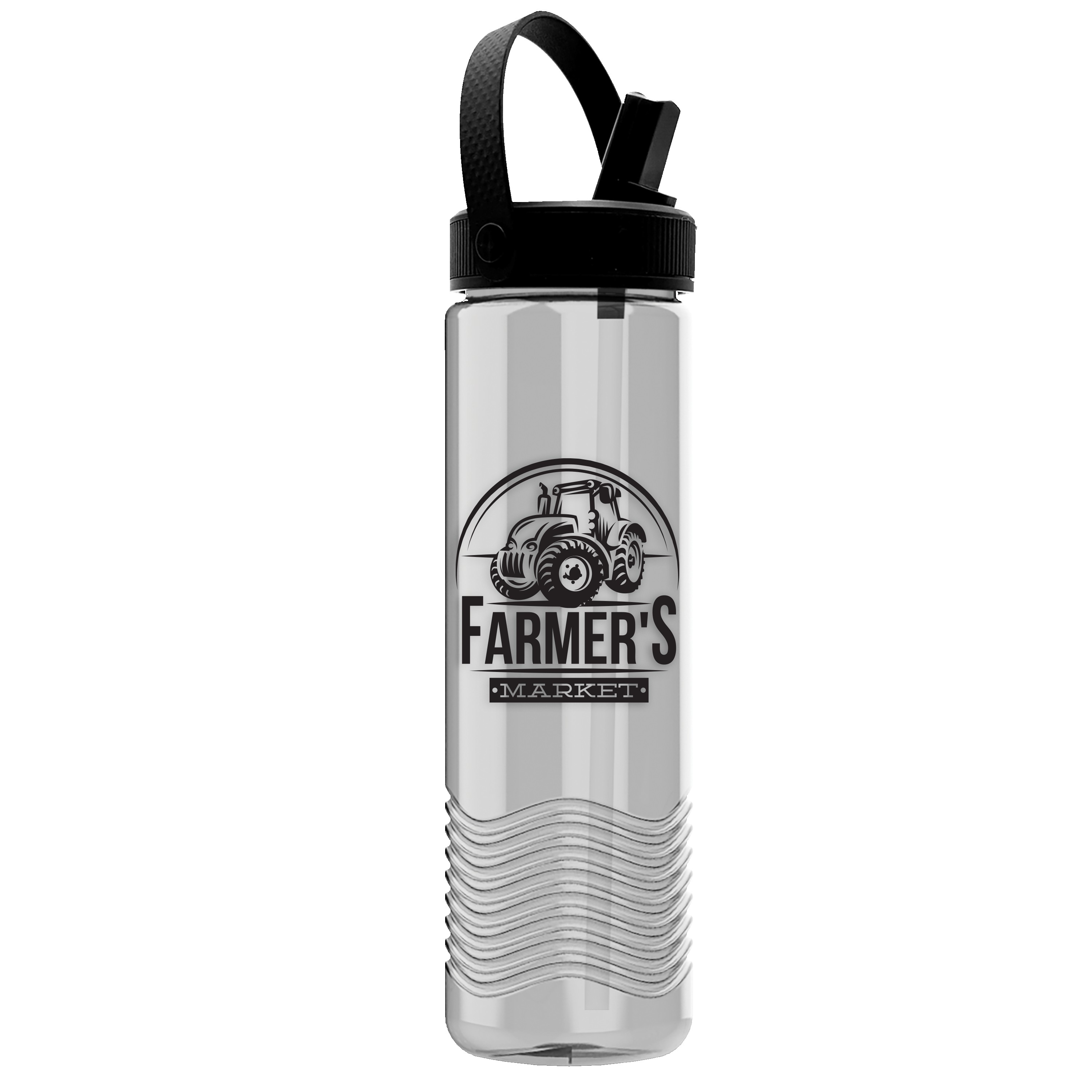 Garyline® Wave Tritan® Bottle with Flip-Straw, Swivel-Handle Lid - 24 oz. 2