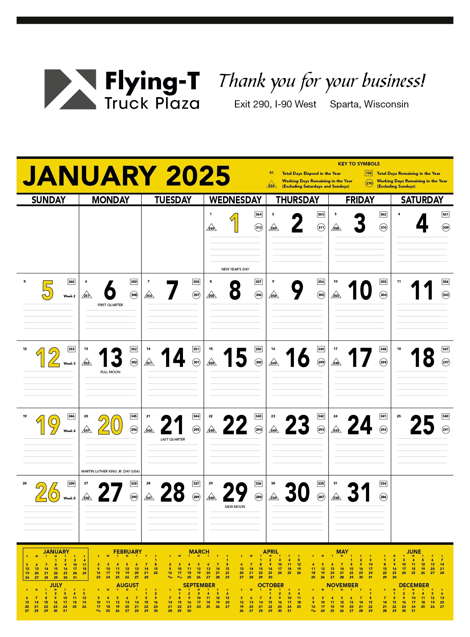 Triumph® Calendars Yellow & Black Contractor Memo Calendar 2