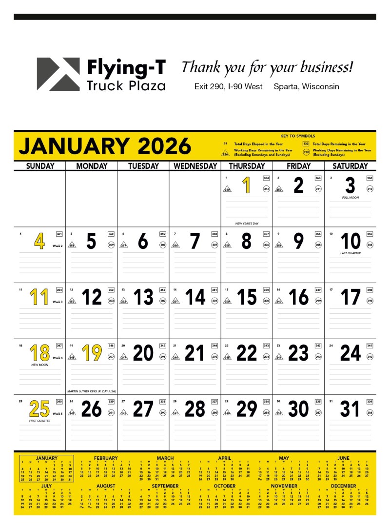 Triumph® Calendars Yellow & Black Contractor Memo Calendar 2 Triumph® Calendars Yellow & Black Contractor Memo Calendar 2