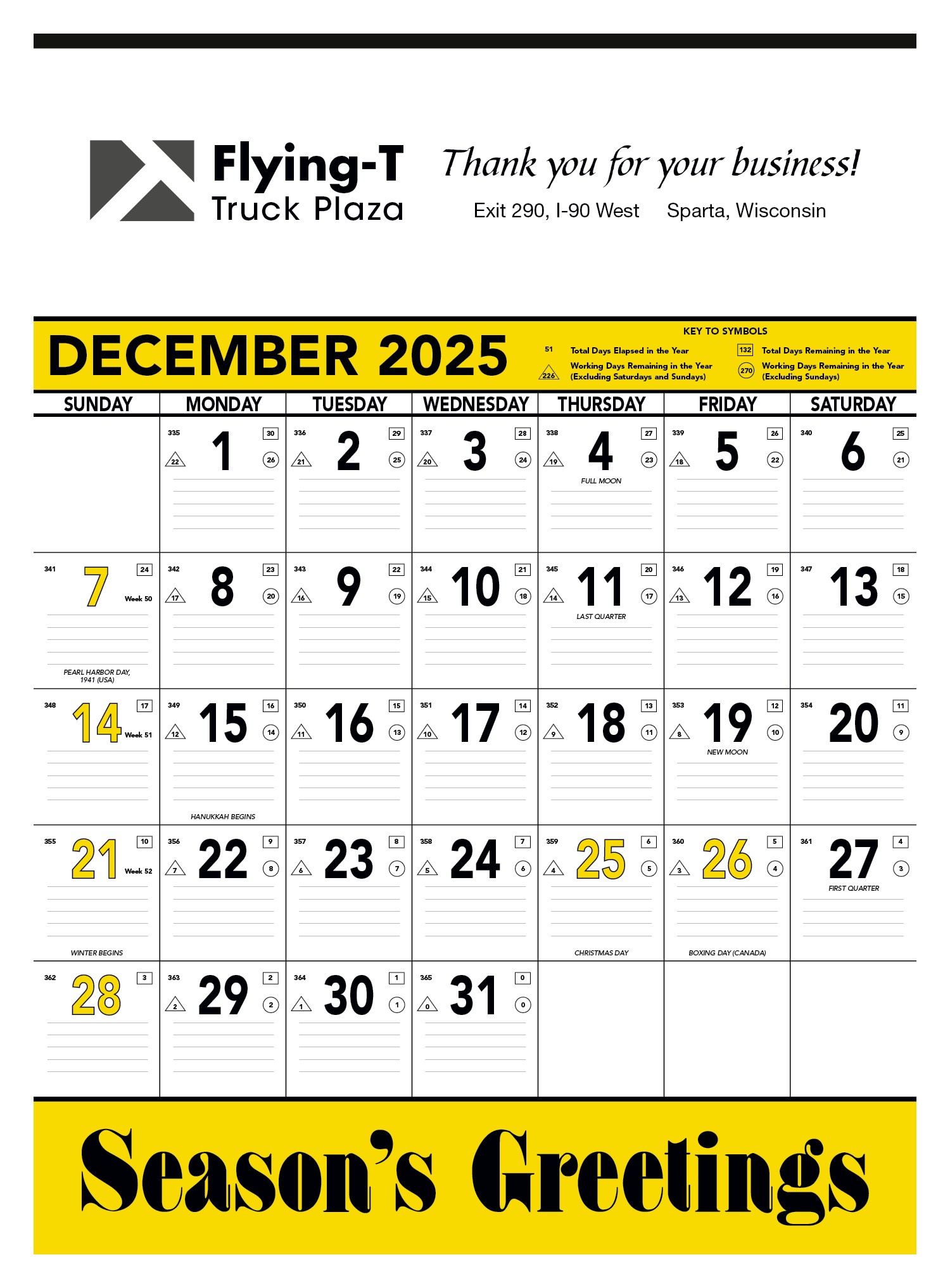 Triumph® Calendars Yellow & Black Contractor Memo Calendar 2