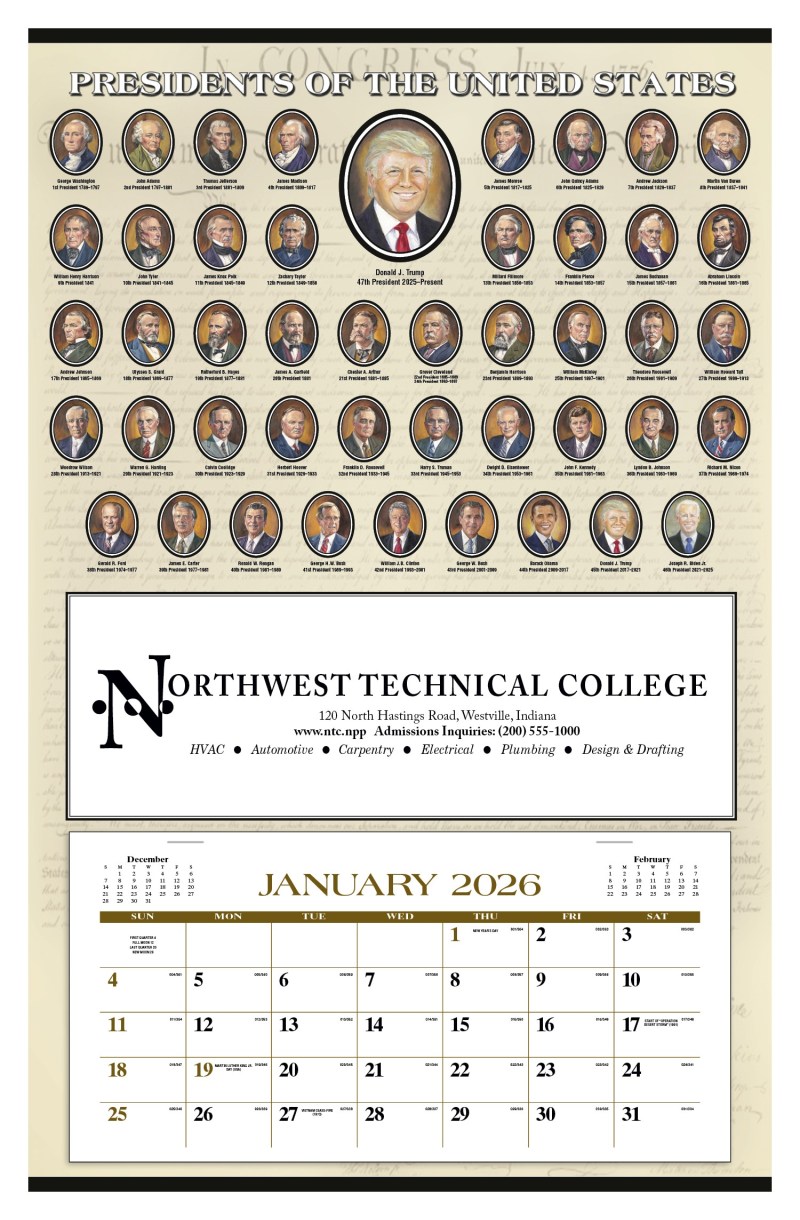 Triumph® Calendars Presidents Hanger 12-Month Calendar 2 Triumph® Calendars Presidents Hanger 12-Month Calendar 2