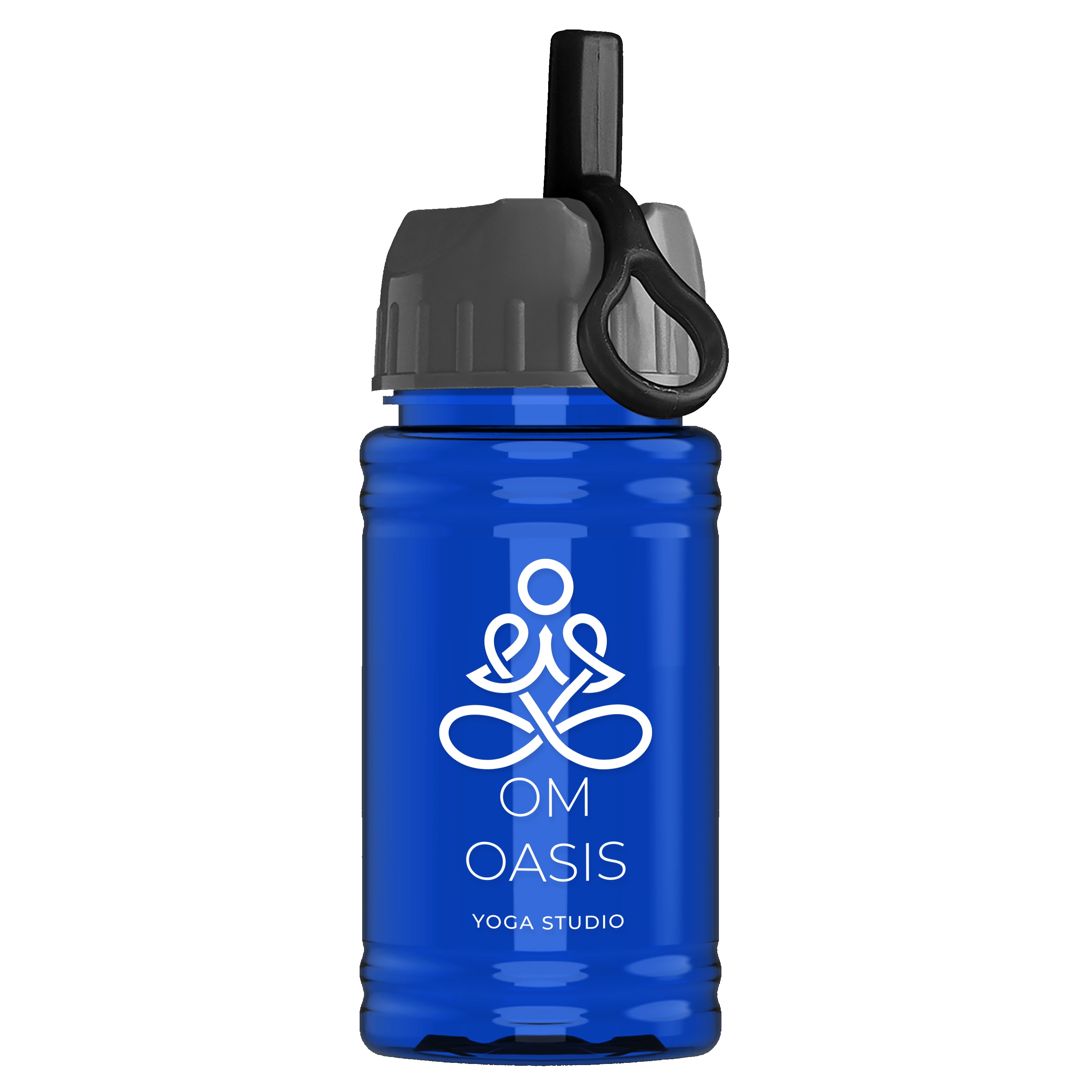 Garyline® Mini RPET Bottle with Ring-Straw Lid - 16 oz. 2