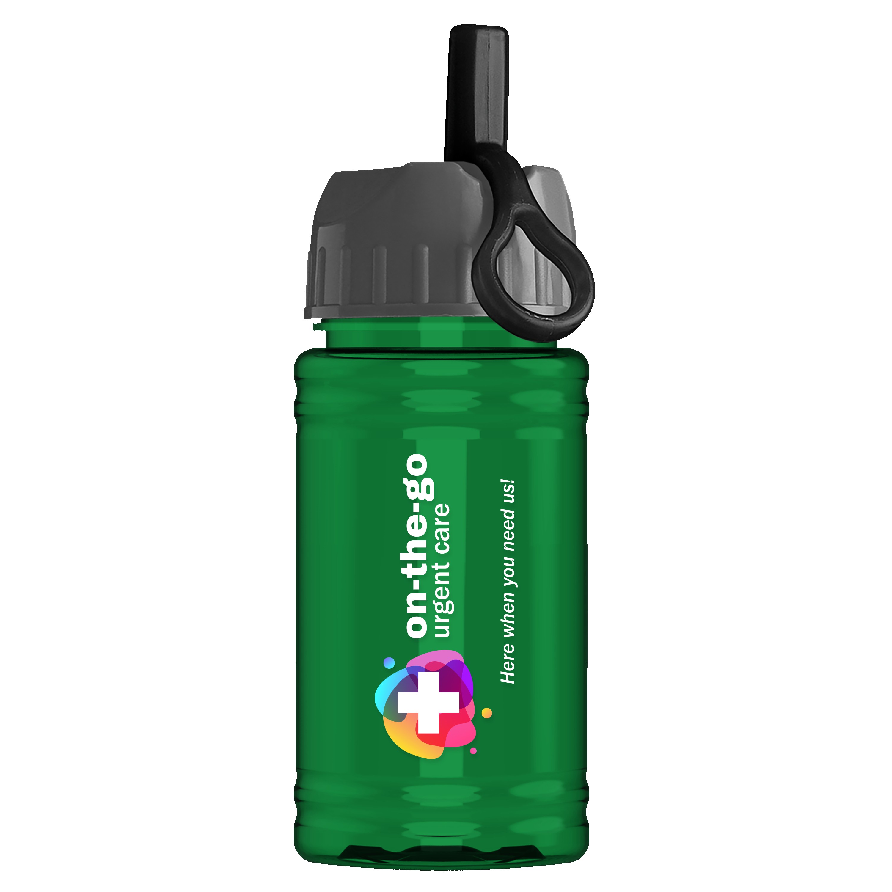 Garyline® Mini RPET Bottle with Ring-Straw Lid - 16 oz. 2