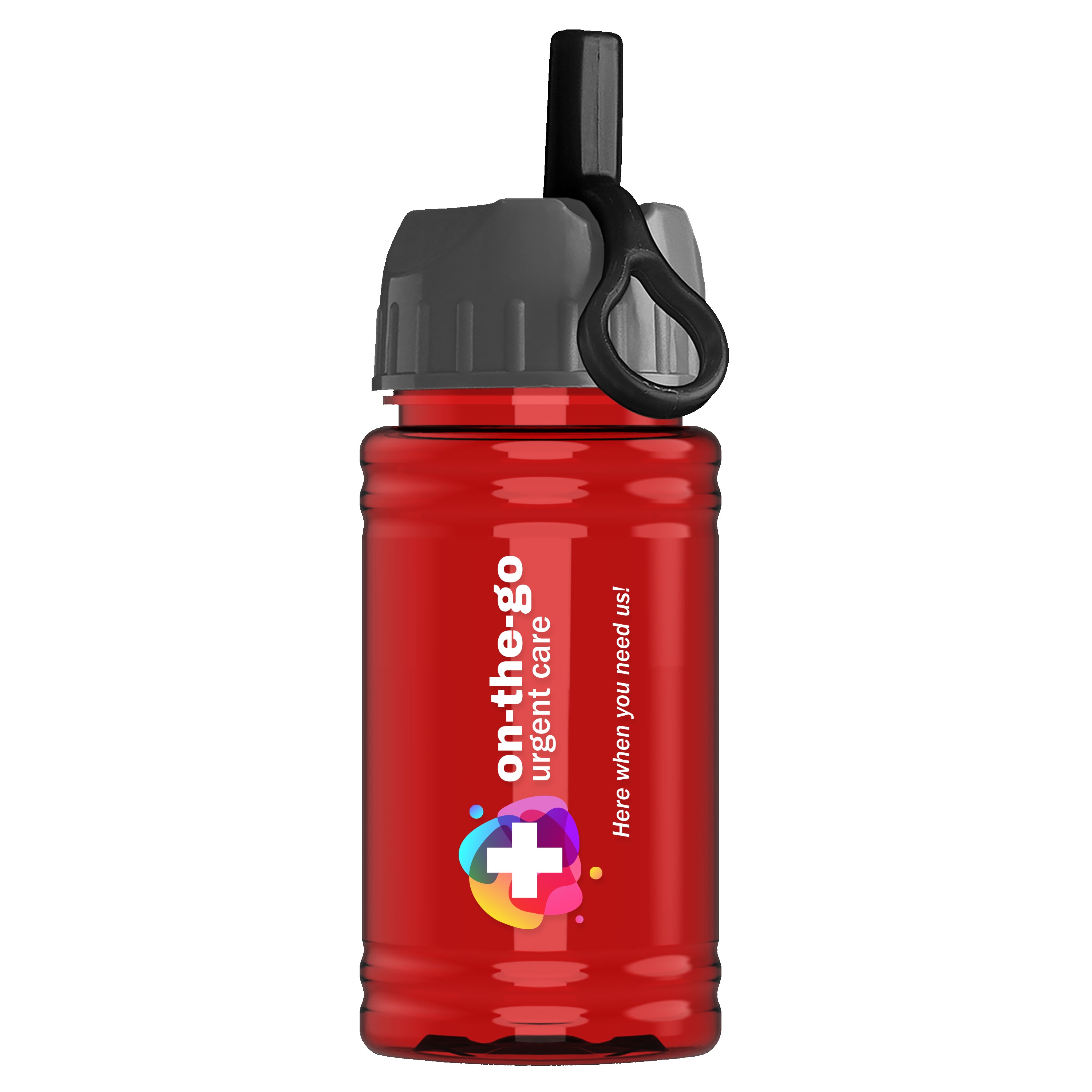 Garyline® Mini RPET Bottle with Ring-Straw Lid - 16 oz. 2