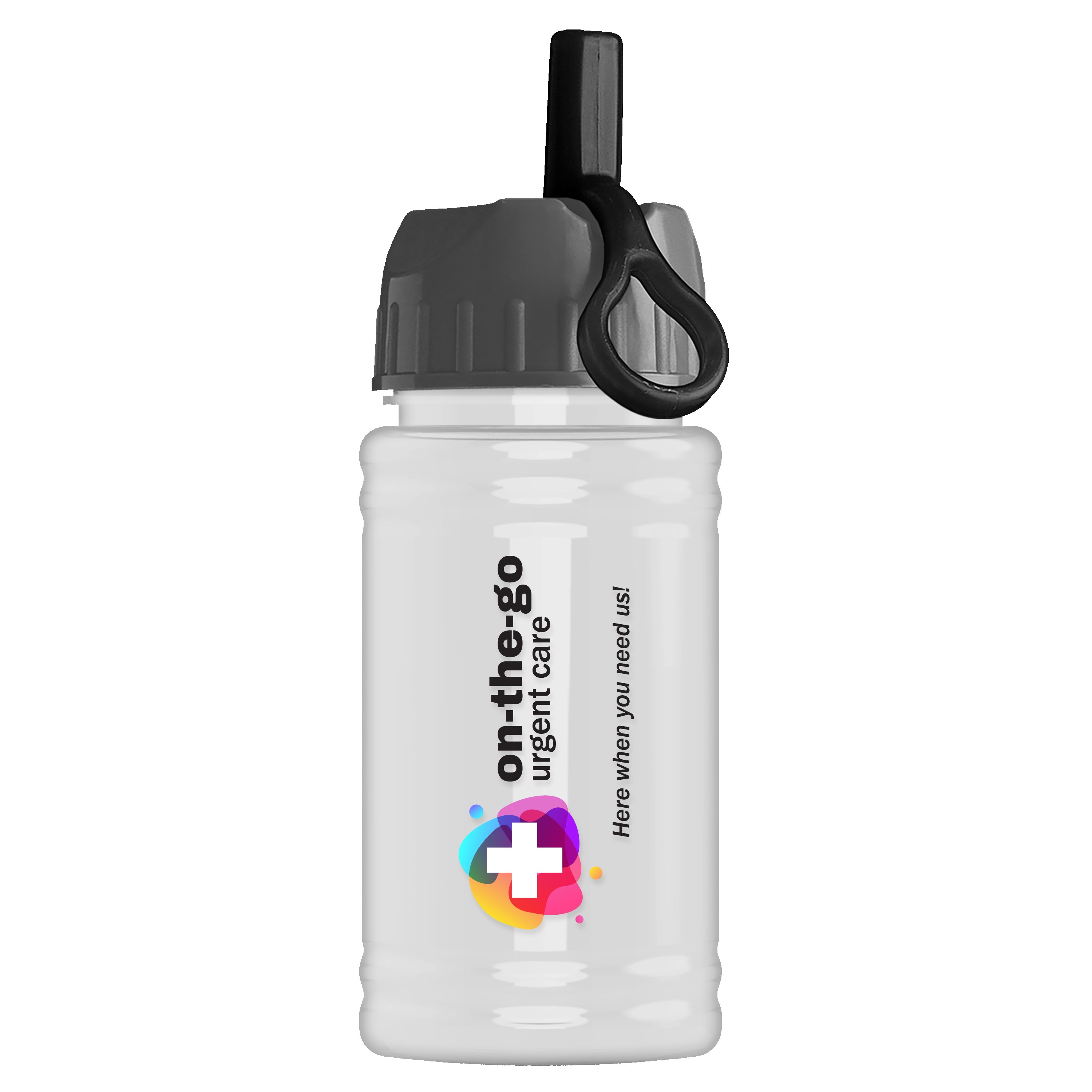 Garyline® Mini RPET Bottle with Ring-Straw Lid - 16 oz. 2