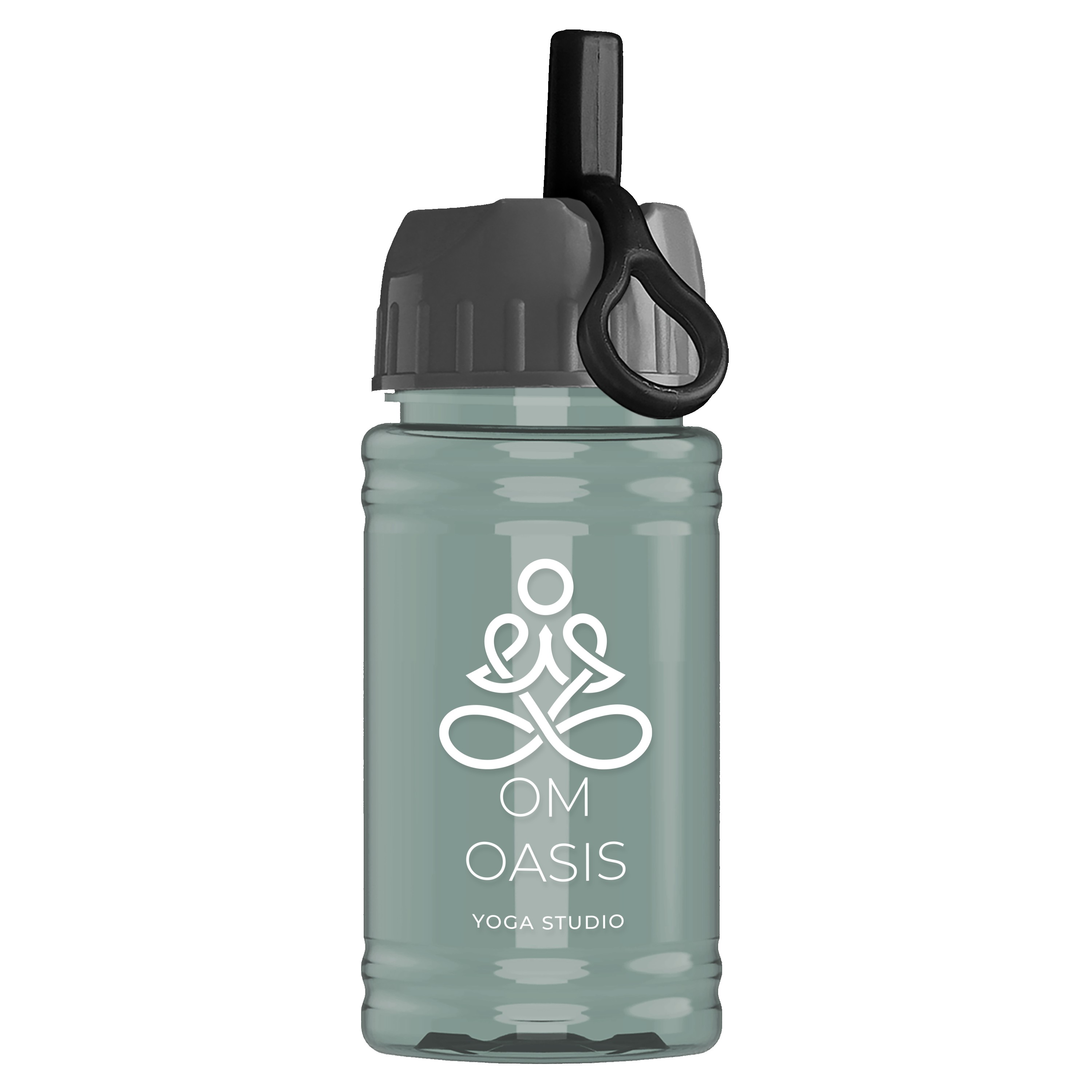 Garyline® Mini RPET Bottle with Ring-Straw Lid - 16 oz. 2