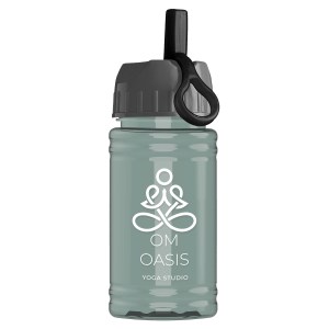 Garyline® Mini RPET Bottle with Ring-Straw Lid - 16 oz. 2 Garyline® Mini RPET Bottle with Ring-Straw Lid - 16 oz. 2