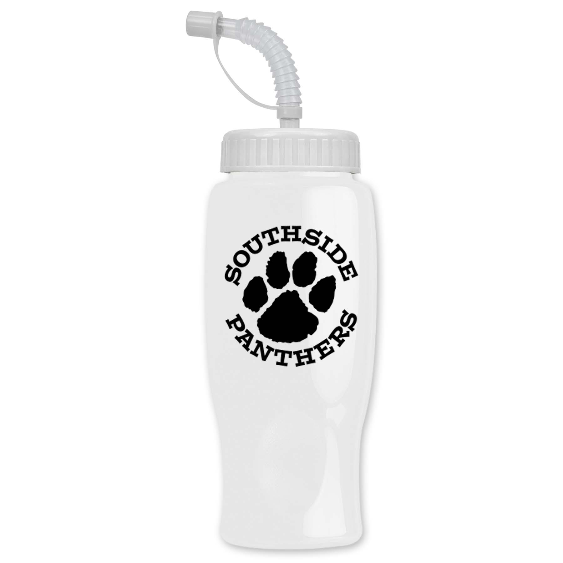 27 Oz. Poly Pure Transparent Sports Bottle w/Straw Lid 1
