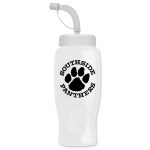 27 Oz. Poly Pure Transparent Sports Bottle w/Straw Lid - White 27 Oz. Poly Pure Transparent Sports Bottle w/Straw Lid - White