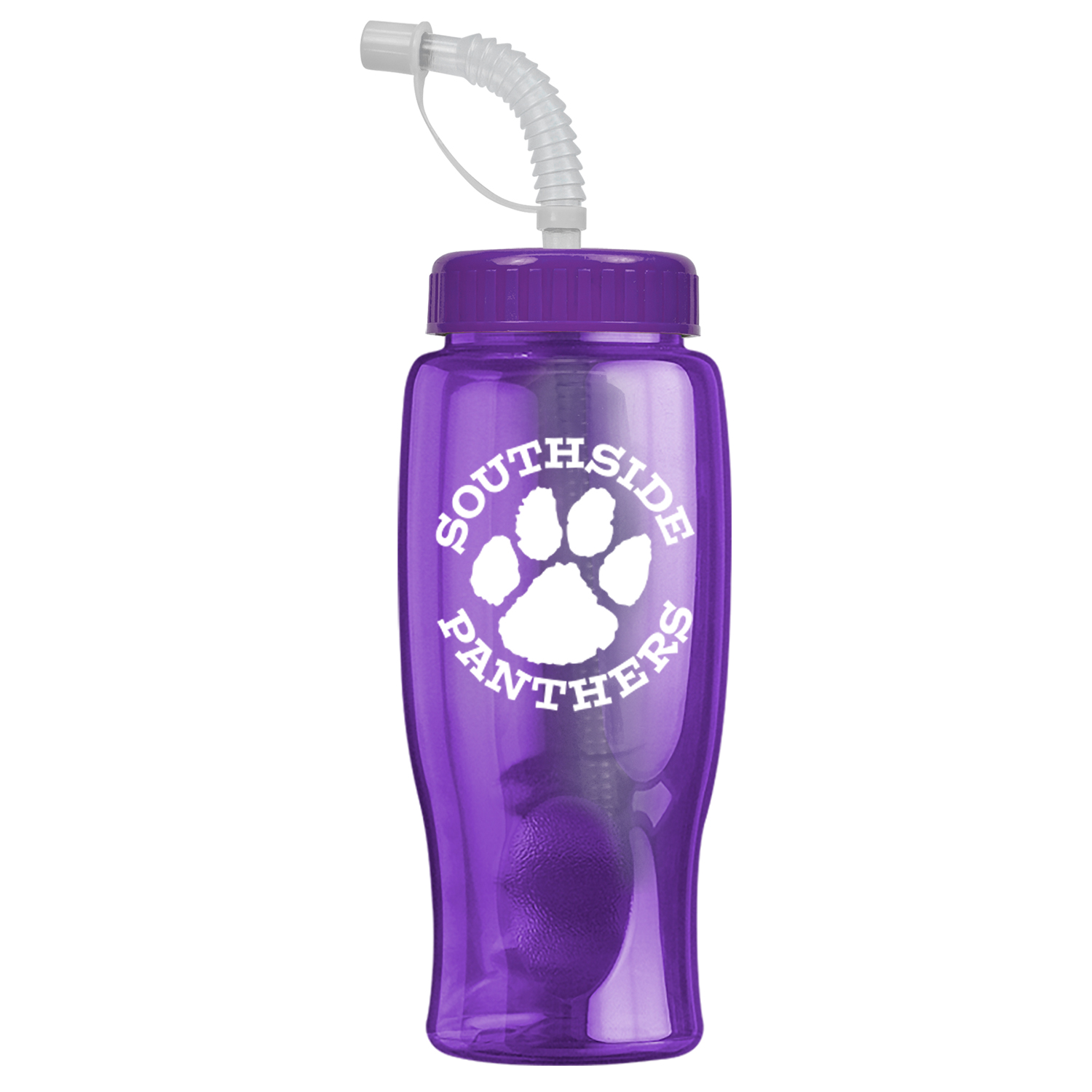 27 Oz. Poly Pure Transparent Sports Bottle w/Straw Lid 1