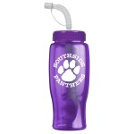 27 Oz. Poly Pure Transparent Sports Bottle w/Straw Lid - Violet Purple 27 Oz. Poly Pure Transparent Sports Bottle w/Straw Lid - Violet Purple