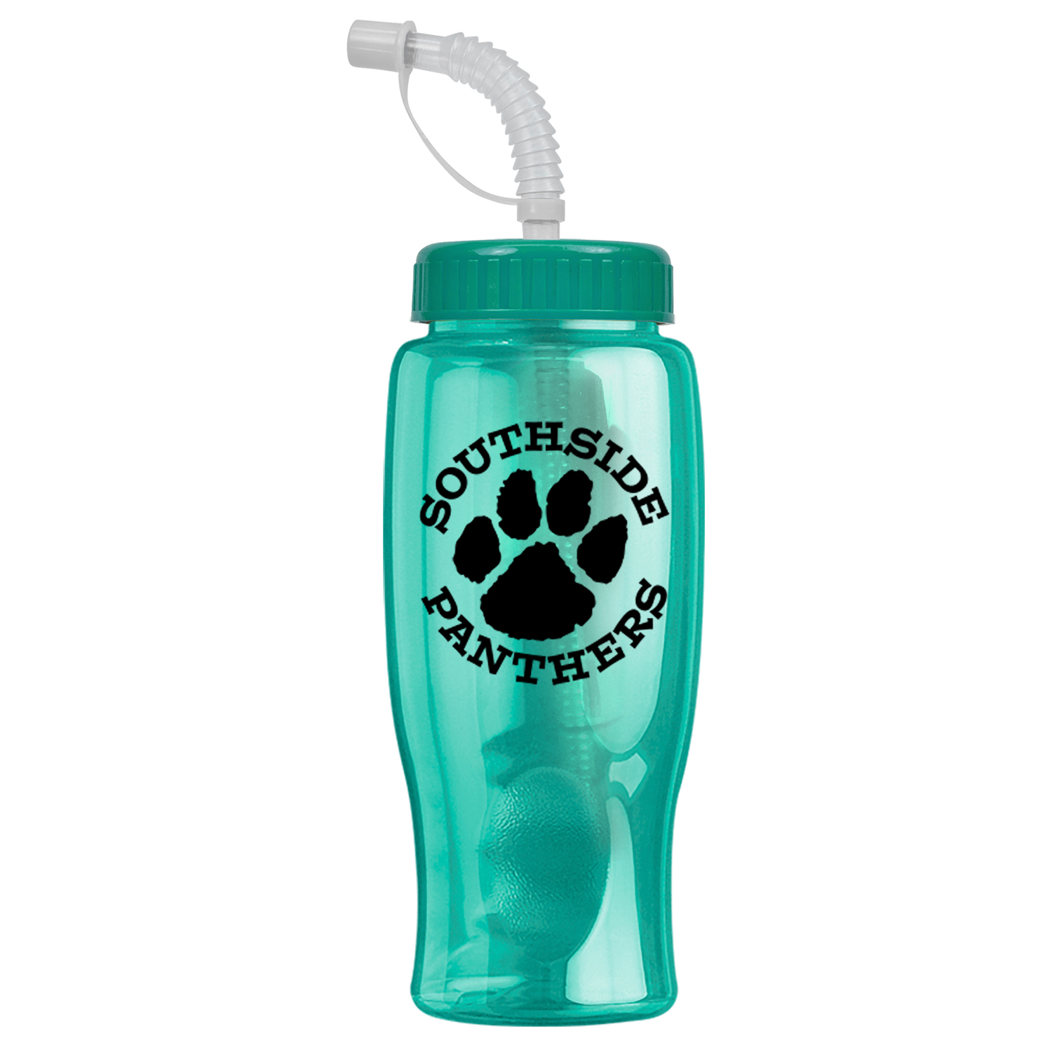 27 Oz. Poly Pure Transparent Sports Bottle w/Straw Lid 1