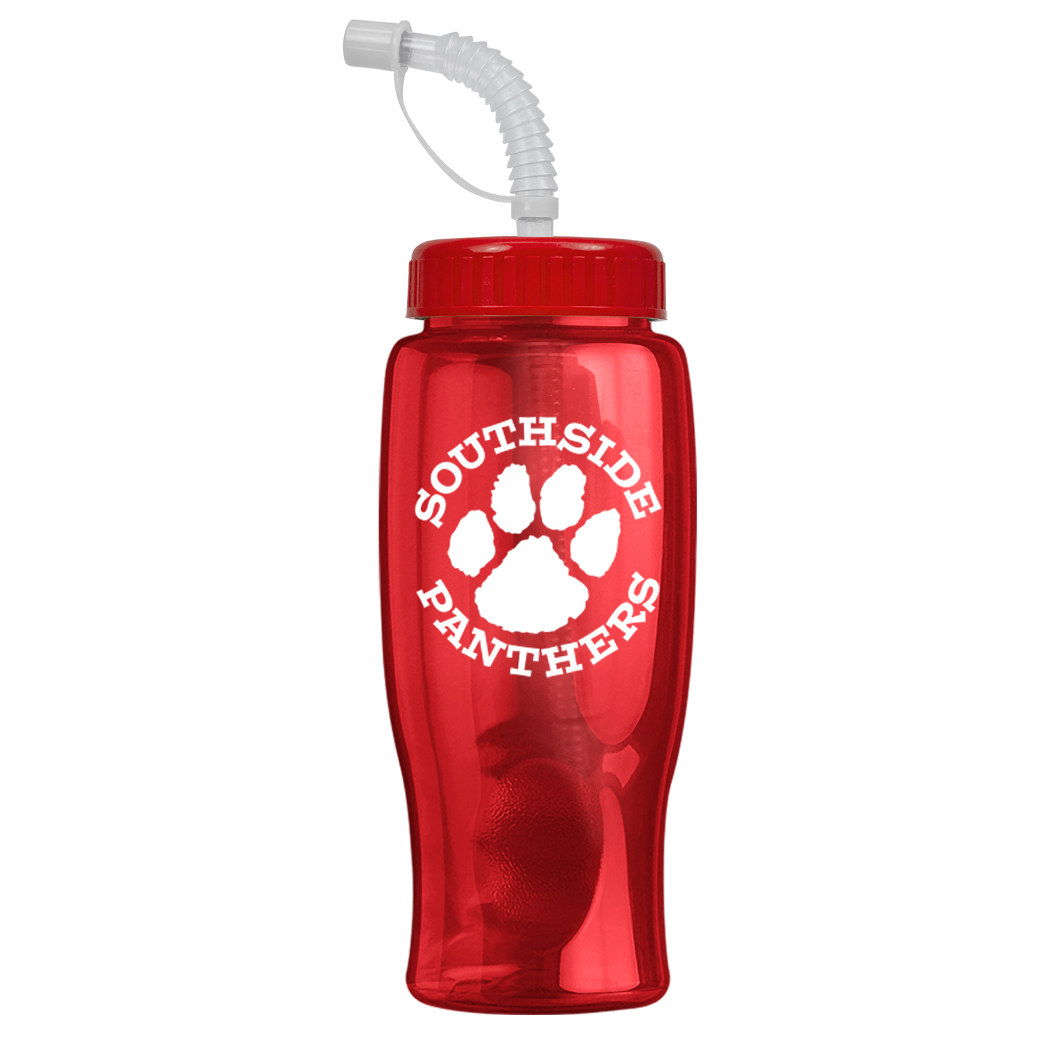 27 Oz. Poly Pure Transparent Sports Bottle w/Straw Lid 1