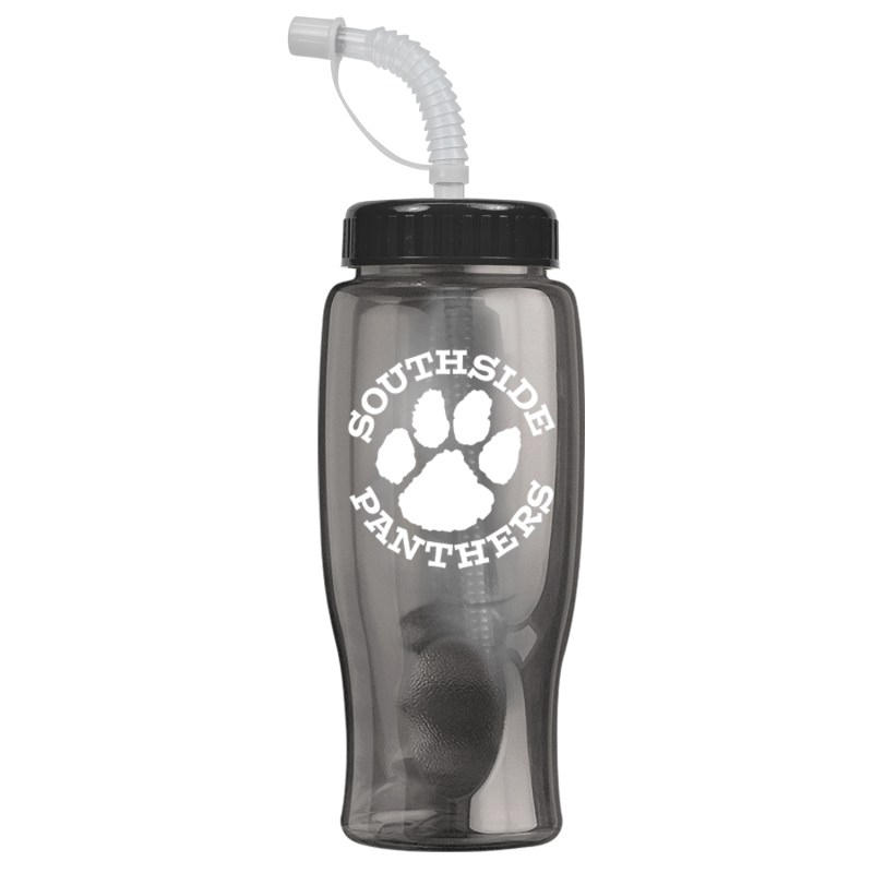 27 Oz. Poly Pure Transparent Sports Bottle w/Straw Lid 1 27 Oz. Poly Pure Transparent Sports Bottle w/Straw Lid 1