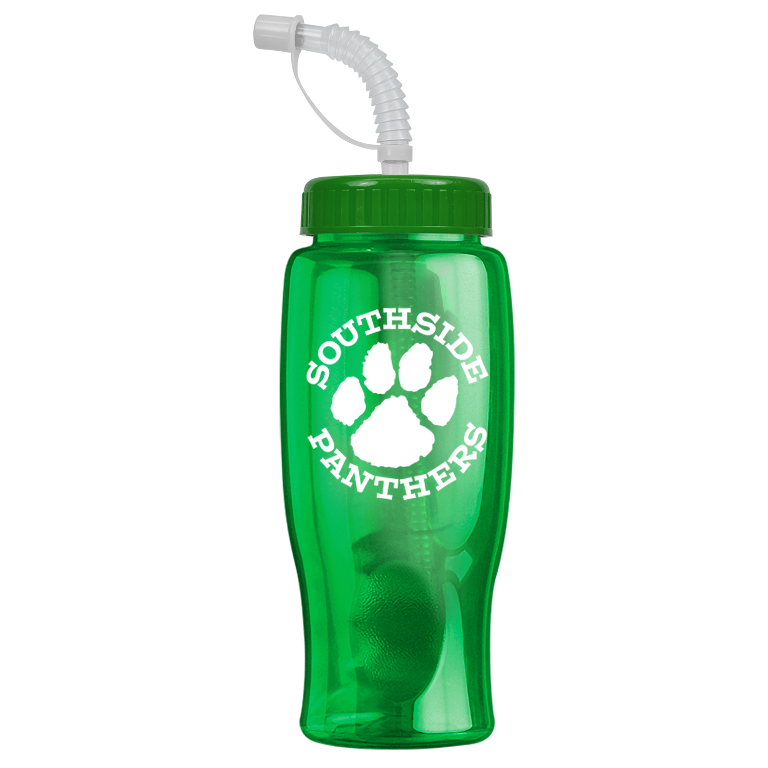 27 Oz. Poly Pure Transparent Sports Bottle w/Straw Lid 1