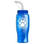 27 Oz. Poly Pure Transparent Sports Bottle w/Straw Lid - Blue 27 Oz. Poly Pure Transparent Sports Bottle w/Straw Lid - Blue