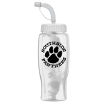 27 Oz. Poly Pure Transparent Sports Bottle w/Straw Lid - Clear/White 27 Oz. Poly Pure Transparent Sports Bottle w/Straw Lid - Clear/White