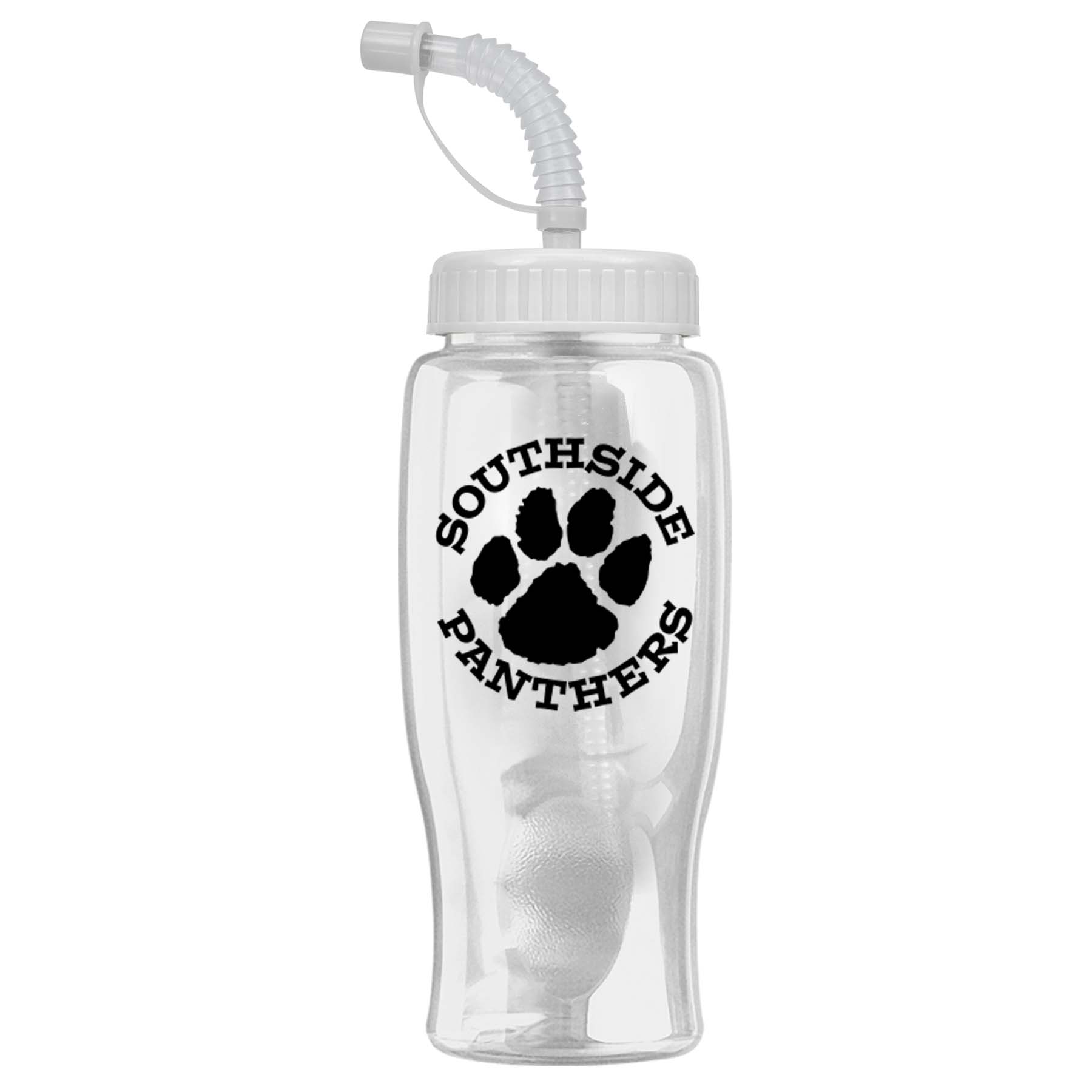 27 Oz. Poly Pure Transparent Sports Bottle w/Straw Lid 1