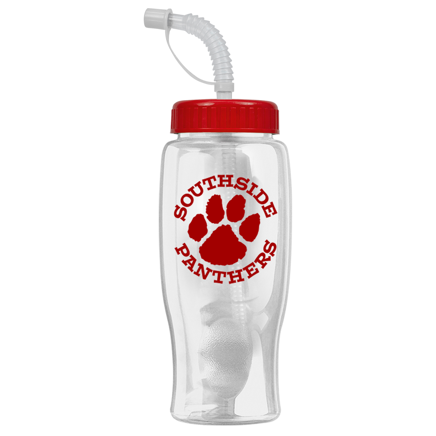 27 Oz. Poly Pure Transparent Sports Bottle w/Straw Lid 1