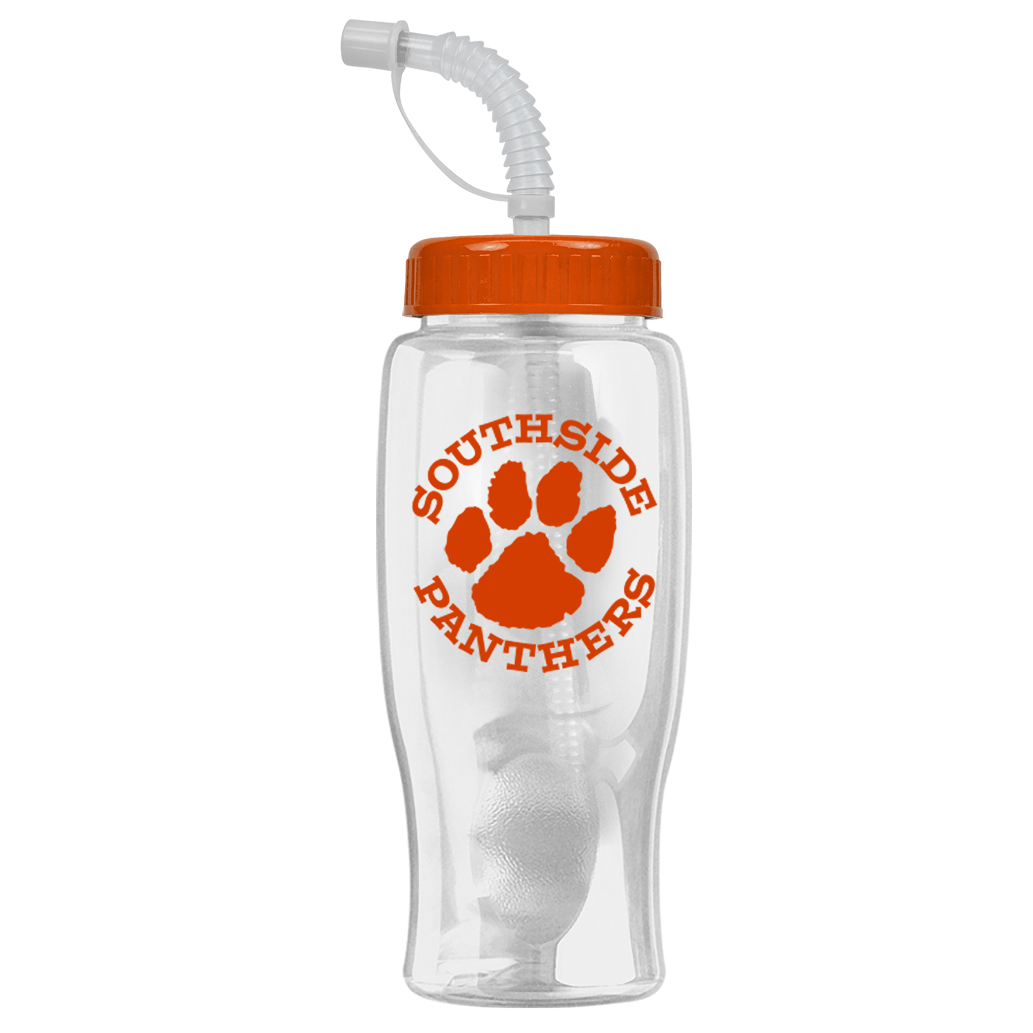 27 Oz. Poly Pure Transparent Sports Bottle w/Straw Lid 1