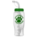 27 Oz. Poly Pure Transparent Sports Bottle w/Straw Lid - Clear/Green 27 Oz. Poly Pure Transparent Sports Bottle w/Straw Lid - Clear/Green