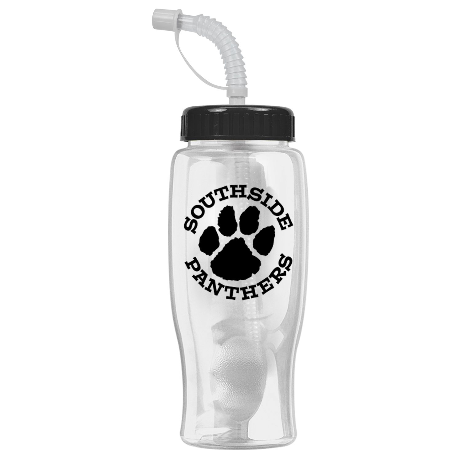 27 Oz. Poly Pure Transparent Sports Bottle w/Straw Lid 1