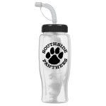 27 Oz. Poly Pure Transparent Sports Bottle w/Straw Lid - Clear/Black 27 Oz. Poly Pure Transparent Sports Bottle w/Straw Lid - Clear/Black