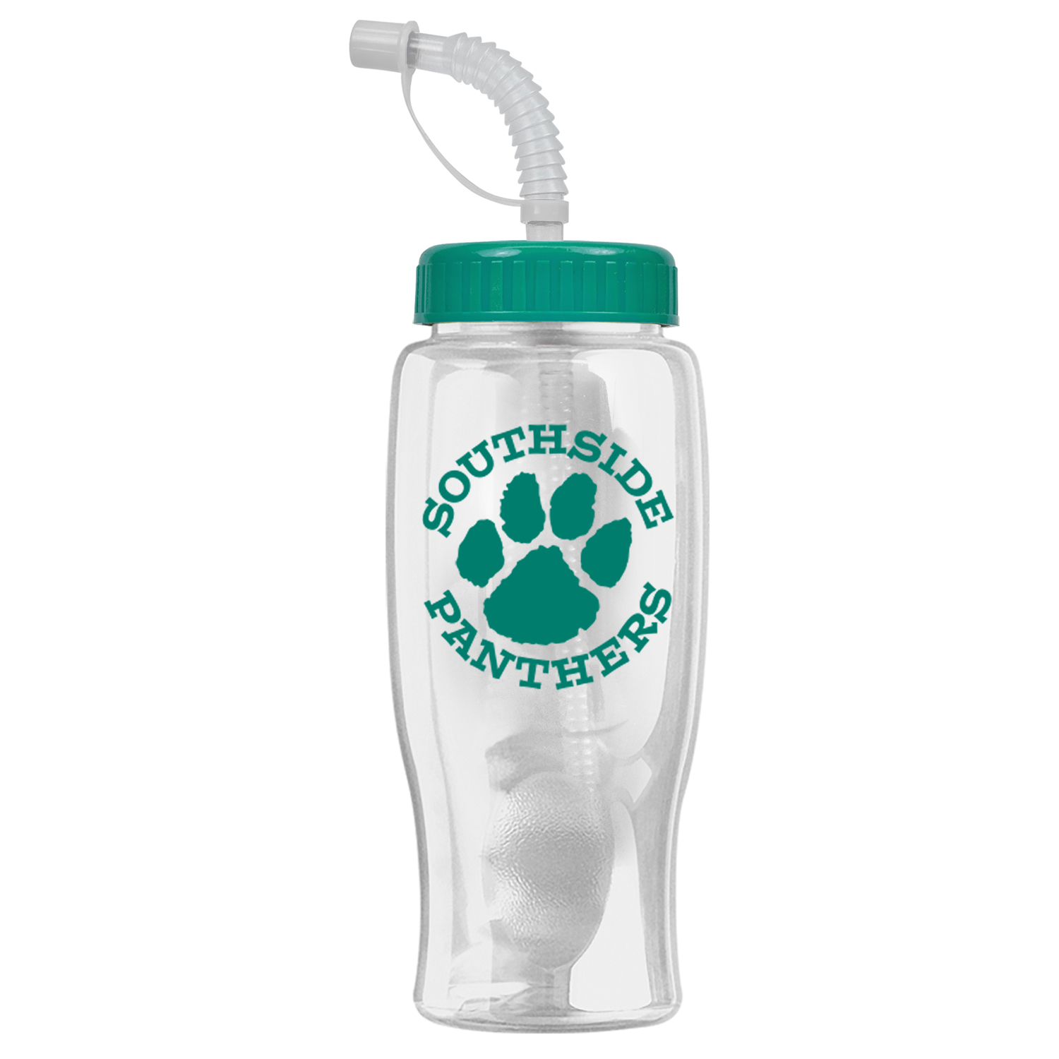 27 Oz. Poly Pure Transparent Sports Bottle w/Straw Lid 1