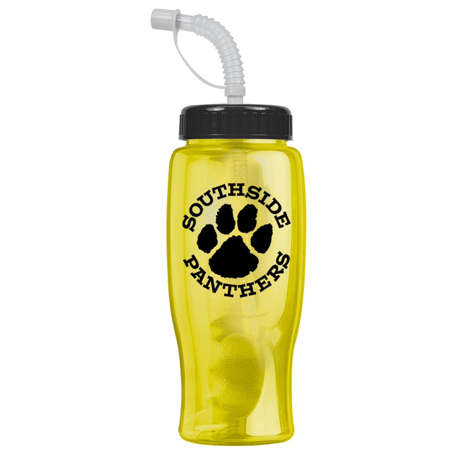 27 Oz. Poly Pure Transparent Sports Bottle w/Straw Lid 1