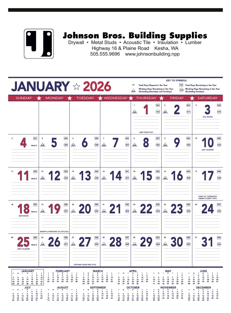 Triumph® Calendars Patriotic Contractor Memo Calendar 2 Triumph® Calendars Patriotic Contractor Memo Calendar 2