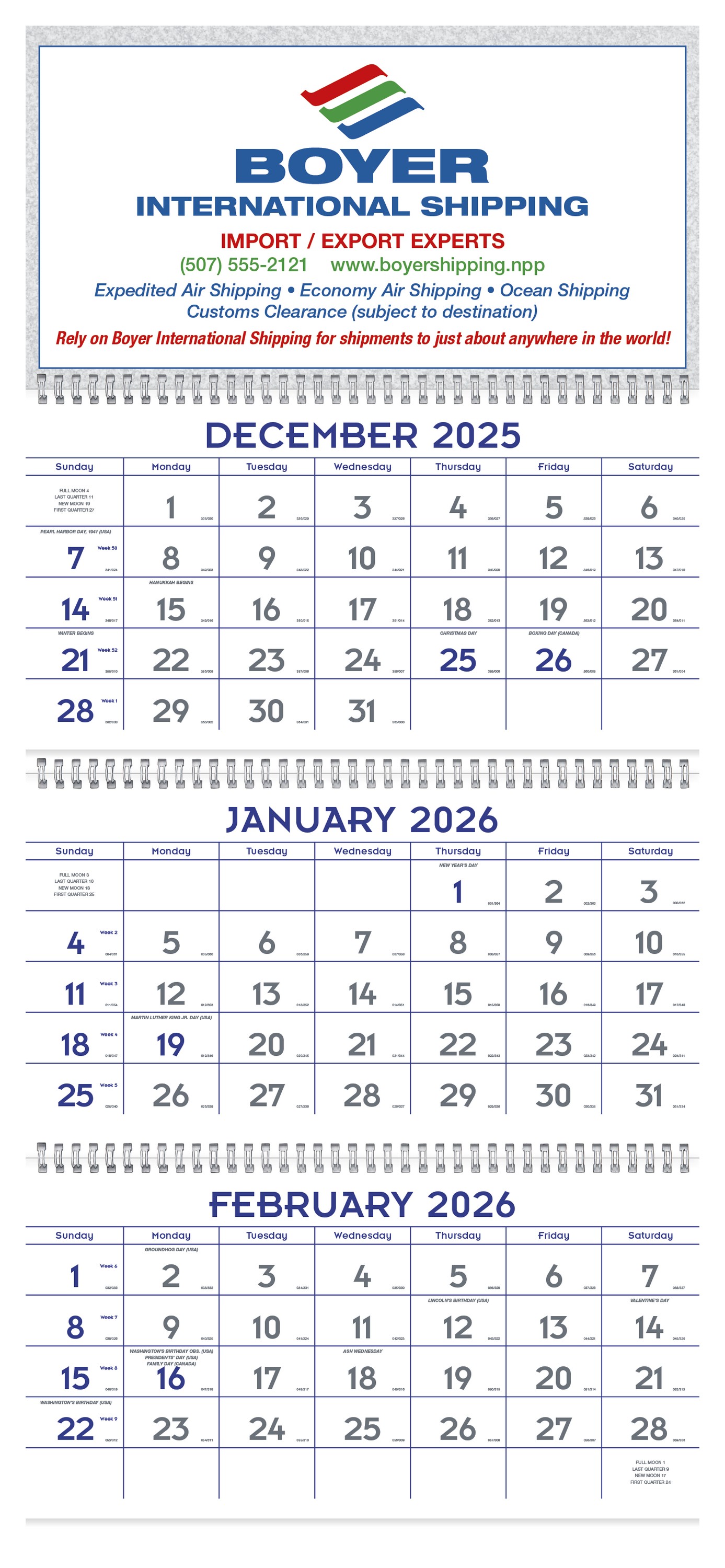 Triumph® Calendars Blue & Grey Commercial Planner 2