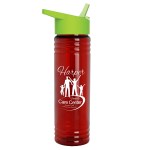 24 Oz. Slim Fit Upcycle Rpet Bottle w/Flip Straw Lid - Transparent Green/Black 24 Oz. Slim Fit Upcycle Rpet Bottle w/Flip Straw Lid - Transparent Green/Black
