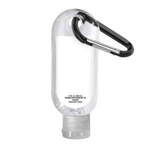 Clear Sanitizer in Clear Bottle with Carabiner - 1.9 oz. 2 Clear Sanitizer in Clear Bottle with Carabiner - 1.9 oz. 2