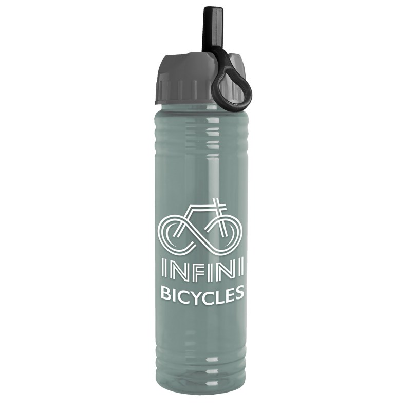 Garyline® Slim Fit RPET Bottle with Ring-Straw Lid - 24 oz. 2 Garyline® Slim Fit RPET Bottle with Ring-Straw Lid - 24 oz. 2