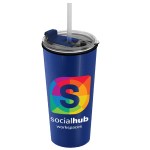 Garyline® Explore Travel Tumbler with 2-in-1 Lid with Straw - 18 oz. - MC18FS_metallicblue_cup_clearwithblue_lid_frost_straw_full.png Garyline® Explore Travel Tumbler with 2-in-1 Lid with Straw - 18 oz. - MC18FS_metallicblue_cup_clearwithblue_lid_frost_straw_full.png