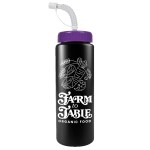 Garyline® Quart Sport Bottle with Straw Lid - 32 oz. - WB32S_black_bottle_violet_lid_frost_straw_1c.png Garyline® Quart Sport Bottle with Straw Lid - 32 oz. - WB32S_black_bottle_violet_lid_frost_straw_1c.png