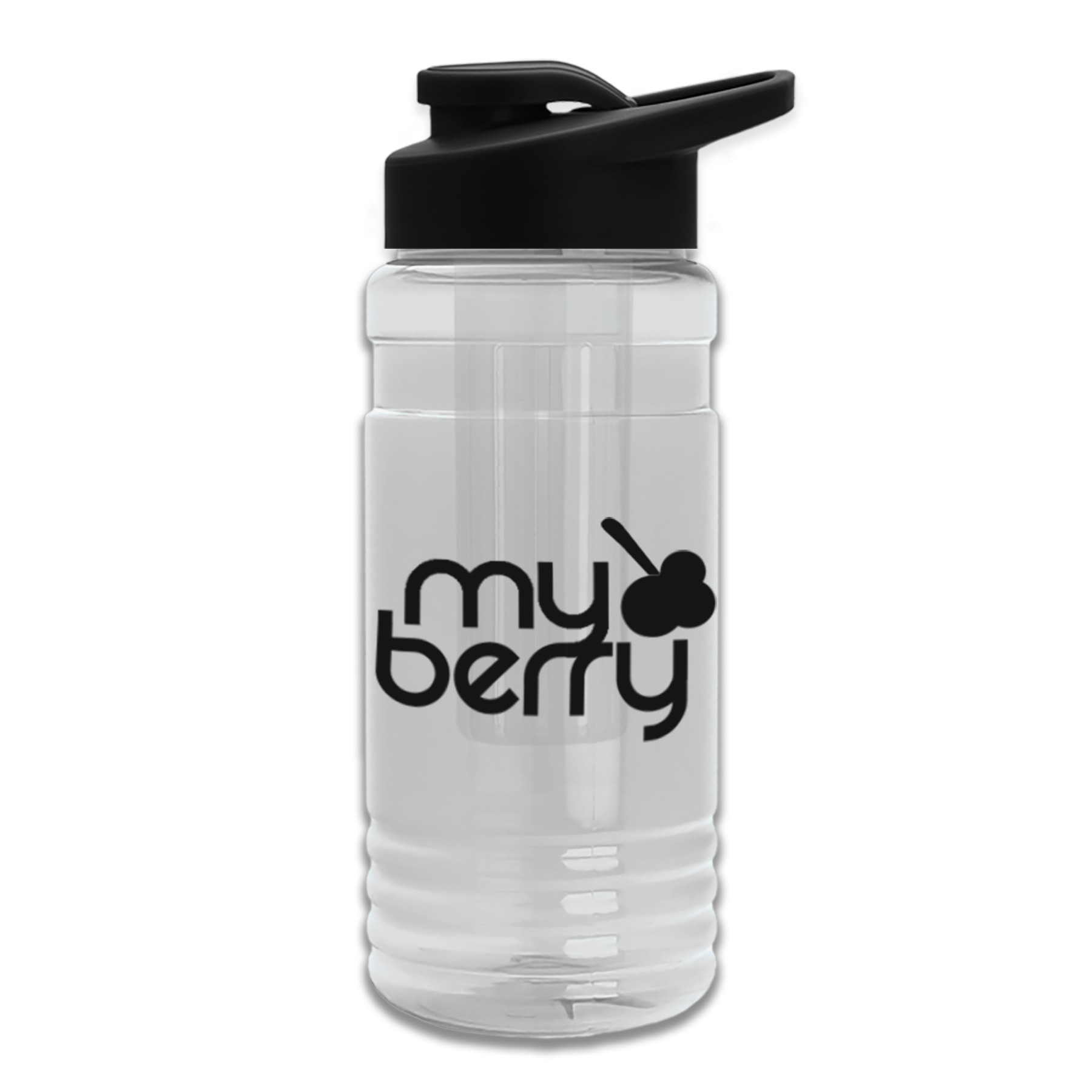 20 Oz. Transparent Sports Bottle w/Drink Thru Lid & Infuser 1