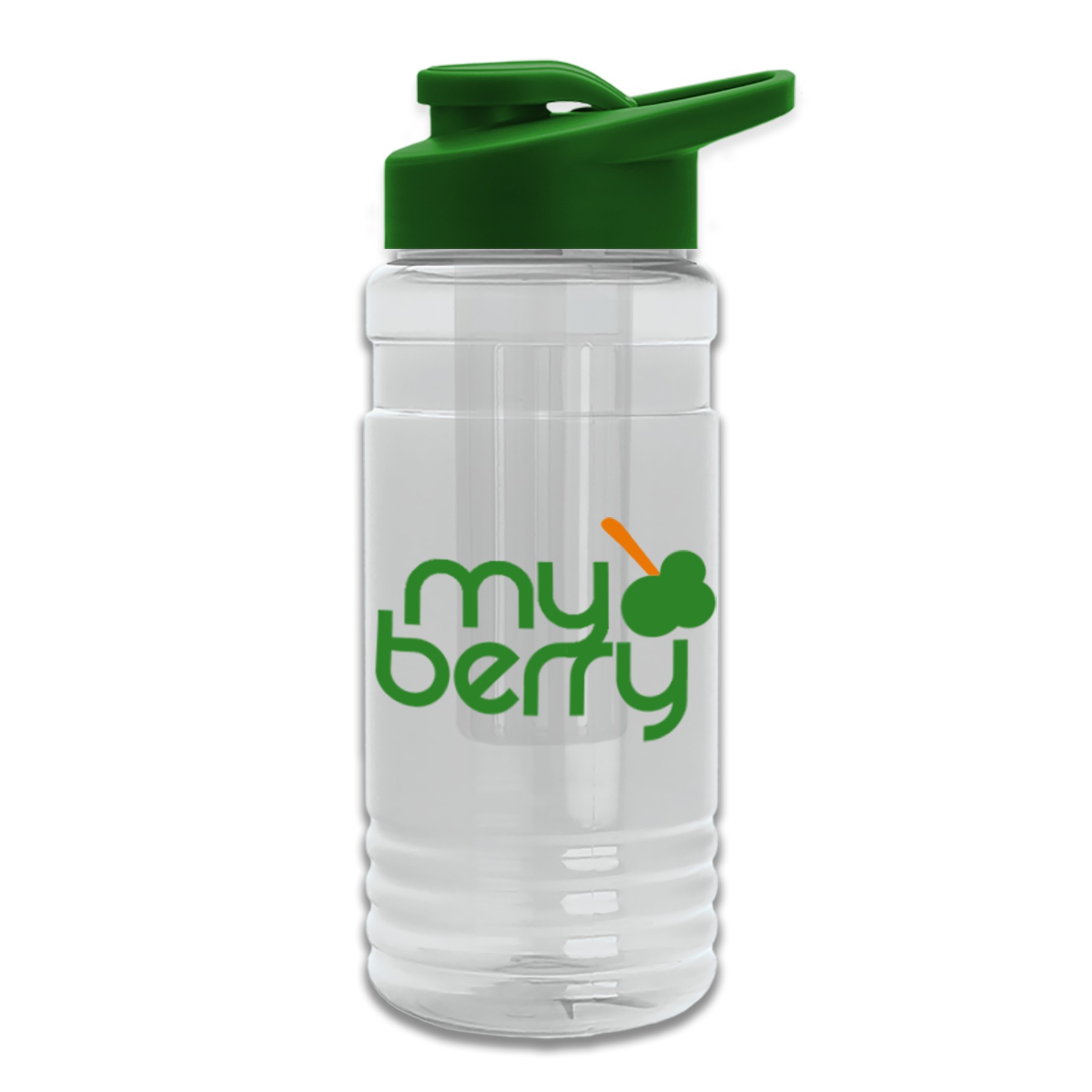 20 Oz. Transparent Sports Bottle w/Drink Thru Lid & Infuser 1