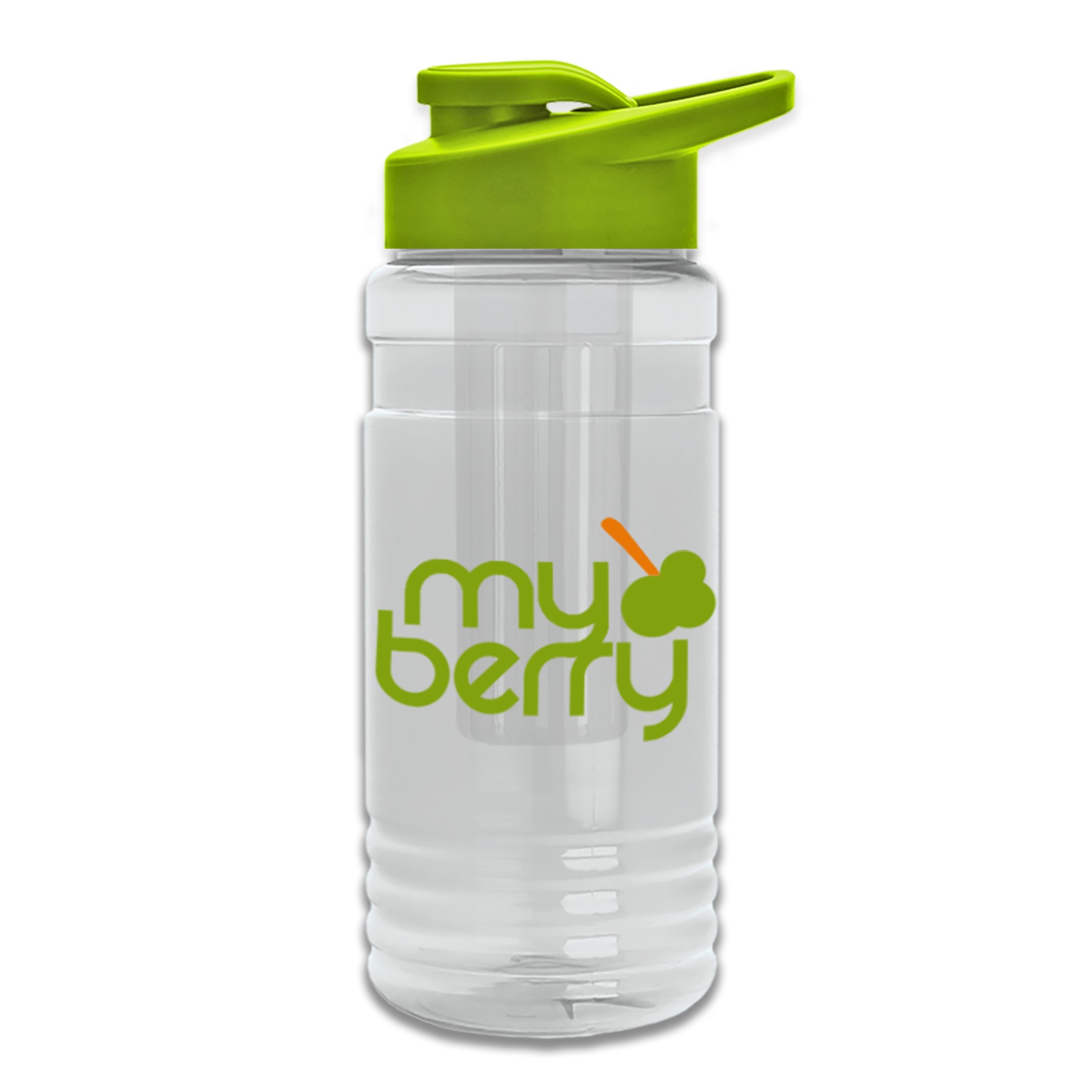 20 Oz. Transparent Sports Bottle w/Drink Thru Lid & Infuser 1