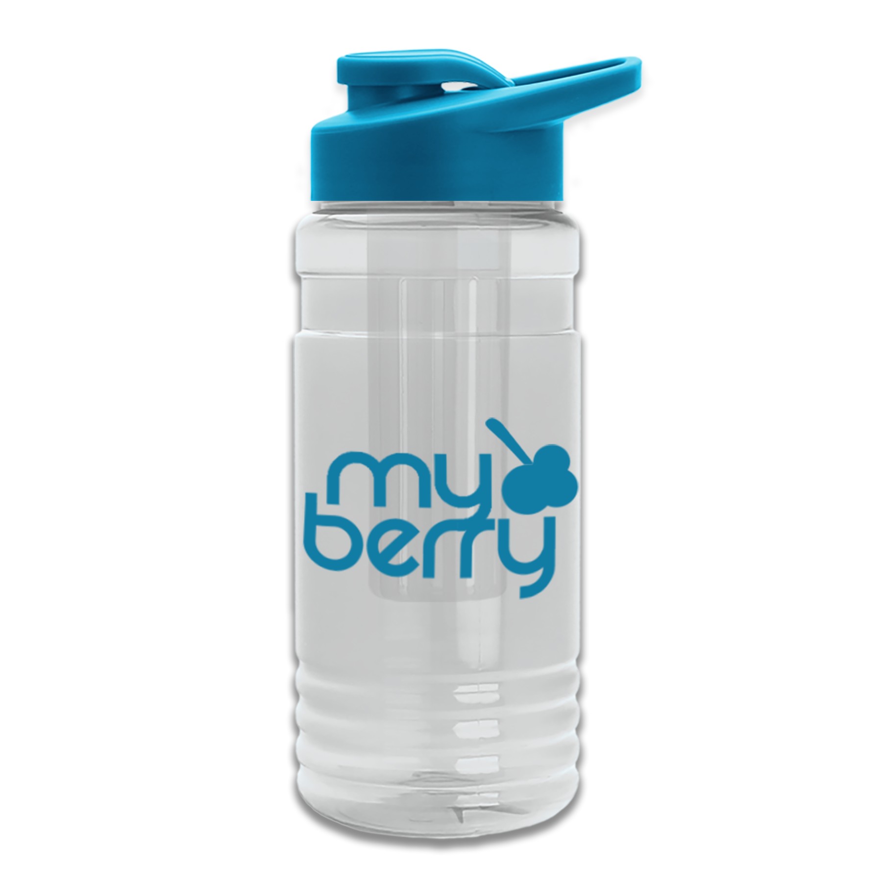 20 Oz. Transparent Sports Bottle w/Drink Thru Lid & Infuser 1