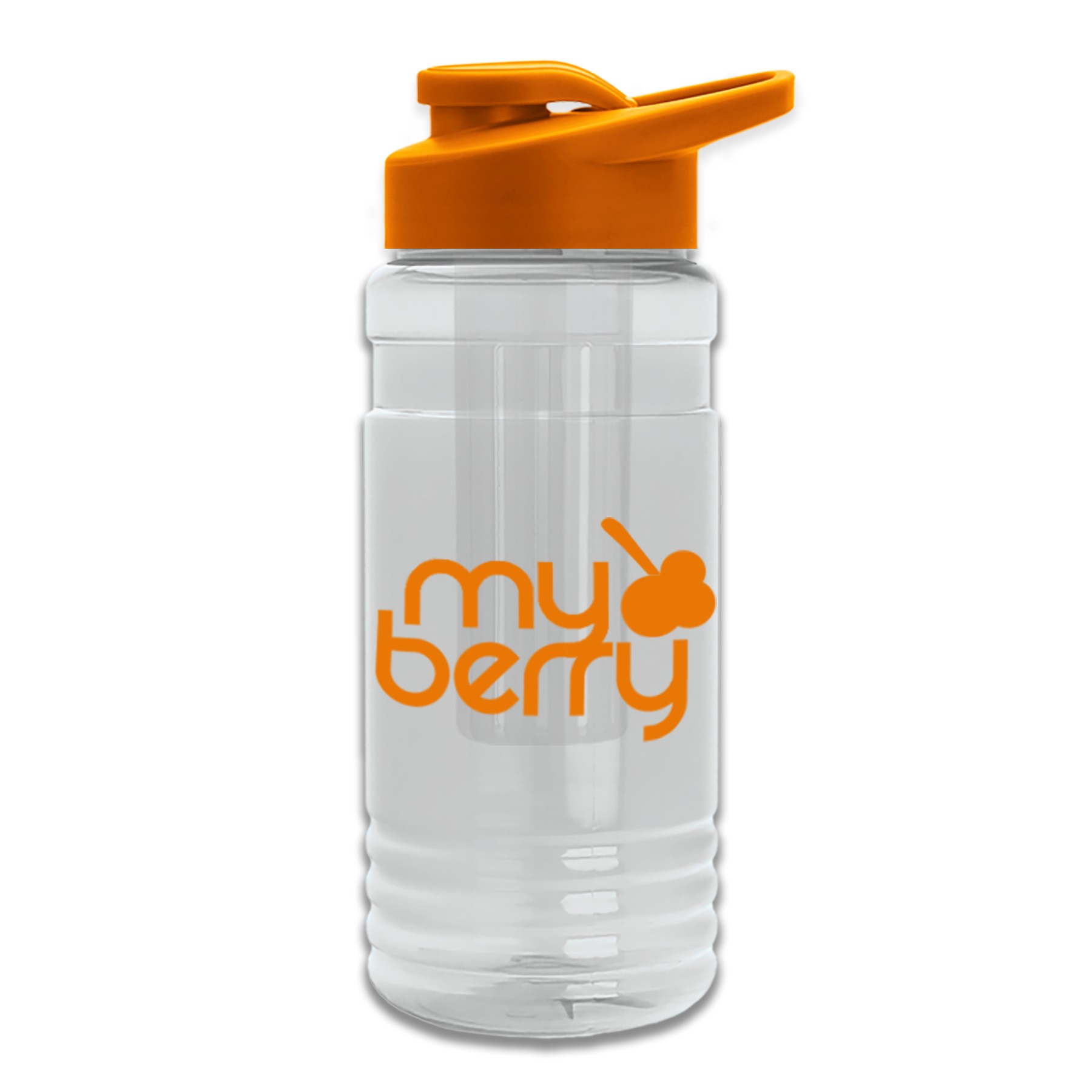 20 Oz. Transparent Sports Bottle w/Drink Thru Lid & Infuser 1