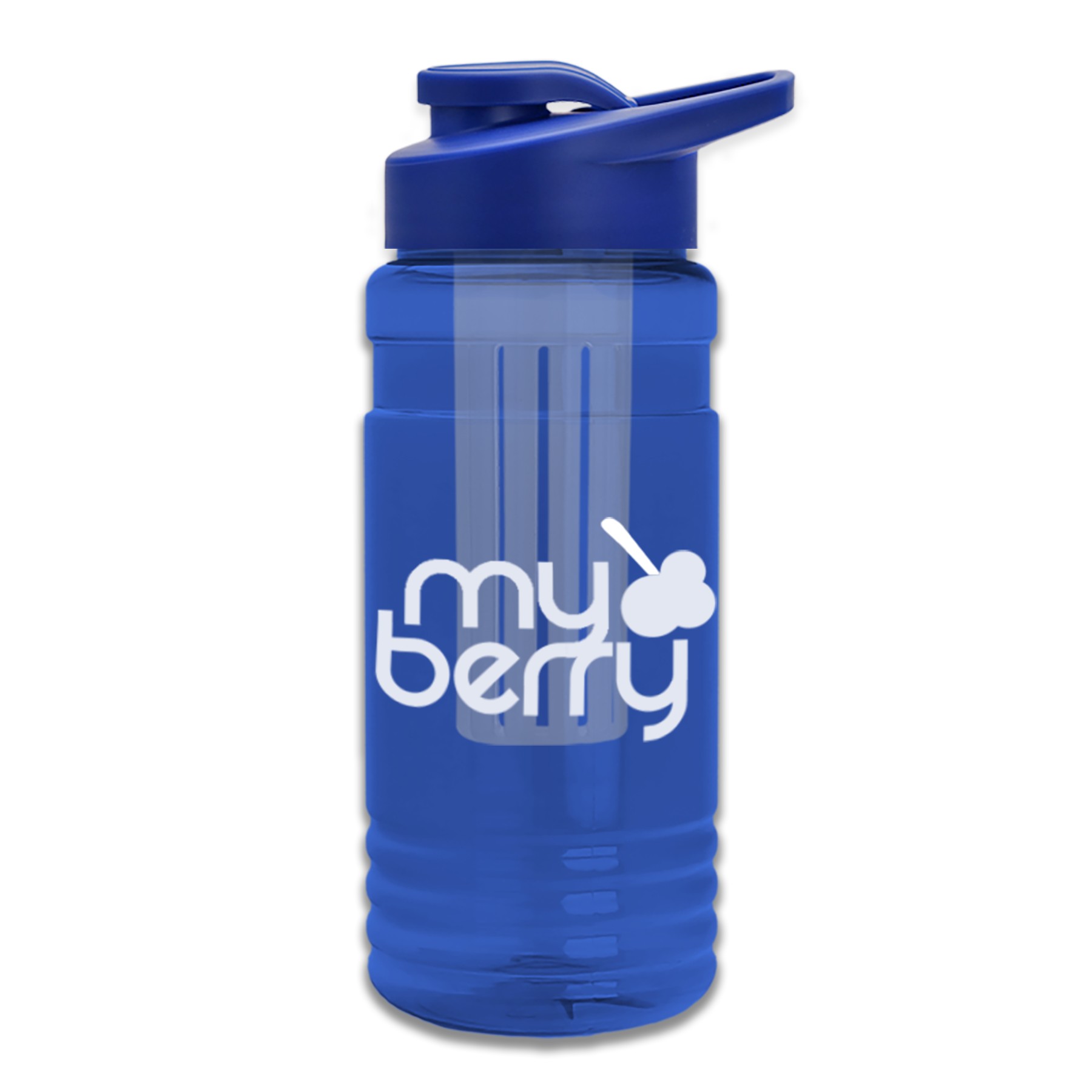 20 Oz. Transparent Sports Bottle w/Drink Thru Lid & Infuser 1